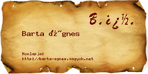 Barta Ágnes névjegykártya