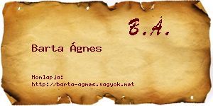 Barta Ágnes névjegykártya