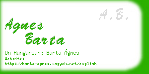 agnes barta business card