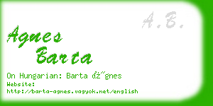 agnes barta business card